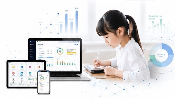 タブレットとパソコンで学ぶ子ども